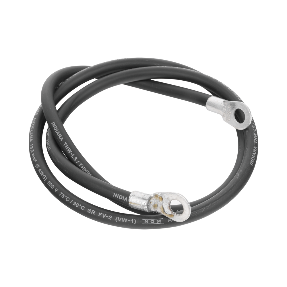 Jumper para Puesta a Tierra con Cable 6 AWG con Conectores de Ojo de 100 cm.
