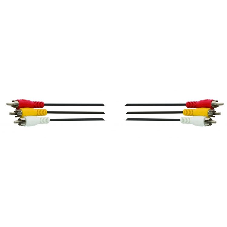 Cable RCA de audio y video con conectores niquelados, de 1,8 m Cable RCA de audio y video con conectores niquelados, de 1,8 m