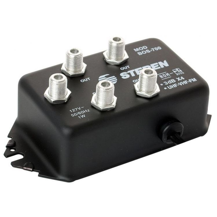 Amplificador de señal (booster), con 4 salidas de 3 dB cada una