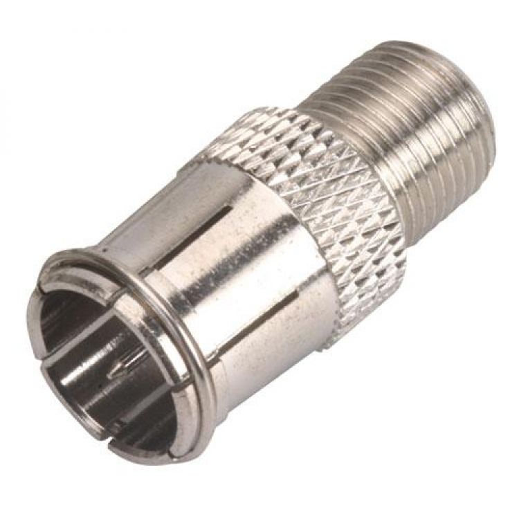 Adaptador con conector hembra de rosca tipo F a macho de presión tipo F Adaptador con conector hembra de rosca tipo F a macho de presión tipo F