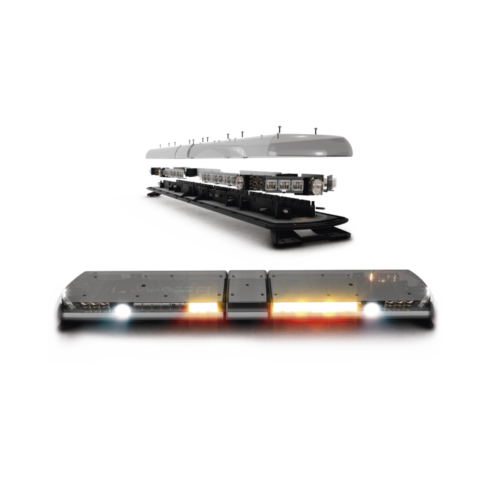 Barra de luces Vantage PRO Ultra Brillante con 64 poderosos LEDs última generación, color Ámbar con 2 módulos traseros en rojo
