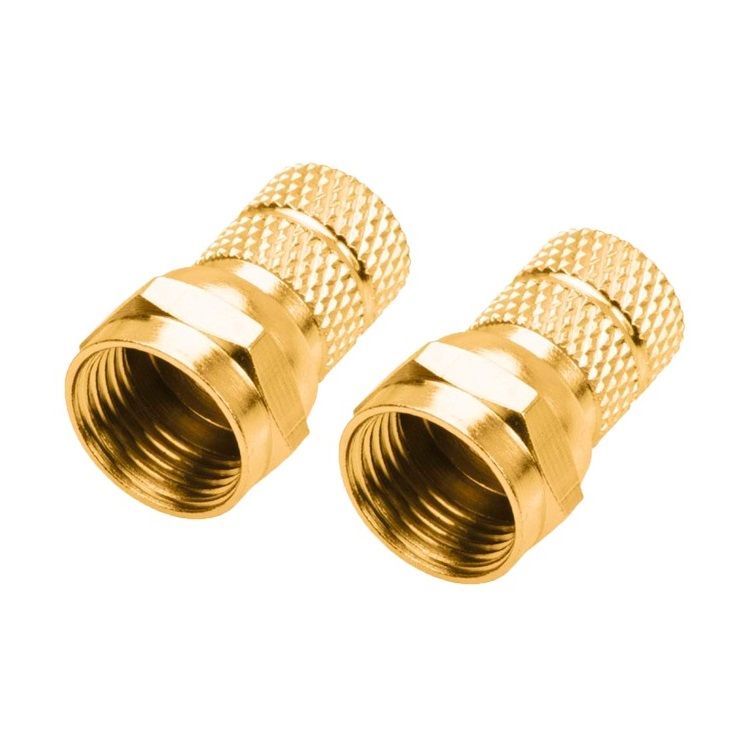 Juego de dos conectores macho tipo F para cable RG6, de enroscar Juego de dos conectores macho tipo F para cable RG6, de enroscar