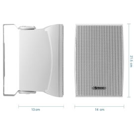 Juego de 2 bocinas de 2 vías 300 W PMPO c/u, para exterior Juego de 2 bocinas de 2 vías 300 W PMPO c/u, para exterior