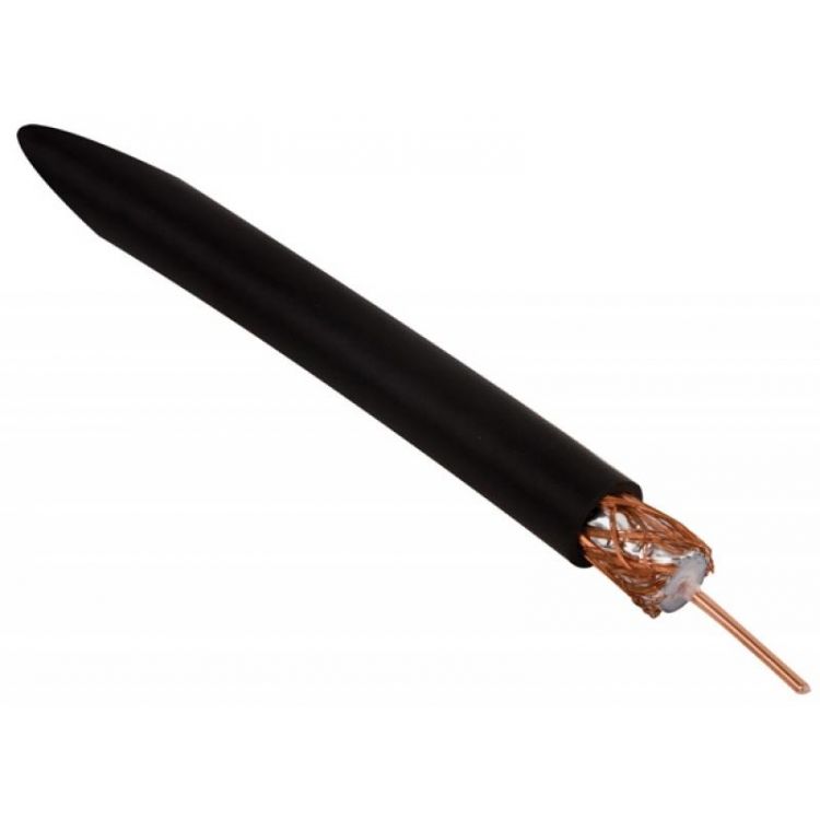 Cable coaxial RG6, 50% malla de aluminio sin estañar