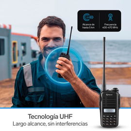 Radio intercomunicador profesional con teclado y 3 Watts de potencia