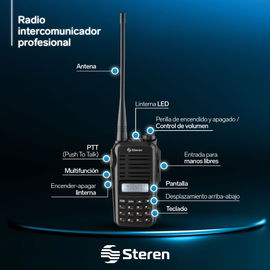 Radio intercomunicador profesional con teclado y 3 Watts de potencia