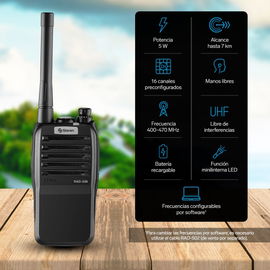 Radio intercomunicador profesional, hasta 7 Km de alcance