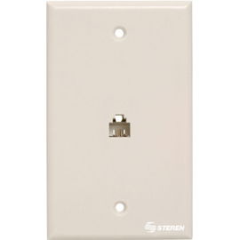 Placa de pared con jack RJ11 de 4 contactos, blanca Placa de pared con jack RJ11 de 4 contactos, blanca