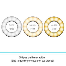 Lámpara para selfie con soporte para celular