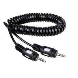 Cable auxiliar conector a conector 3,5 mm de 2,1 m, espiral Cable auxiliar conector a conector 3,5 mm de 2,1 m, espiral