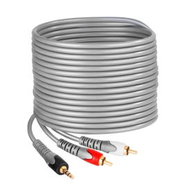 Cable conector 3,5 mm a 2 conector RCA de 3,6 m, reforzado Cable conector 3,5 mm a 2 conector RCA de 3,6 m, reforzado