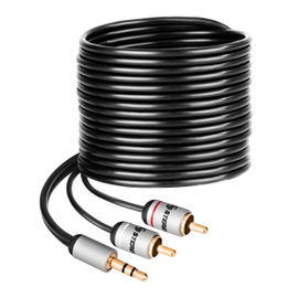 Cable conector 3,5 mm a 2 conector RCA de 1,8 m, ultradelgado y conectores reforzados