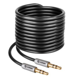 Cable auxiliar conector a conector 3,5 mm de 1,8 m, ultradelgado y conectores reforzados