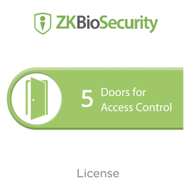Licencia para ZKBiosecurity permite gestionar hasta 5 puertas para control de acceso