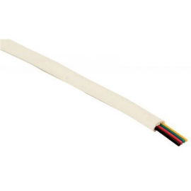 Cable telefónico modular, 4 Vías, 28 AWG, color blanco Cable telefónico modular, 4 Vías, 28 AWG, color blanco