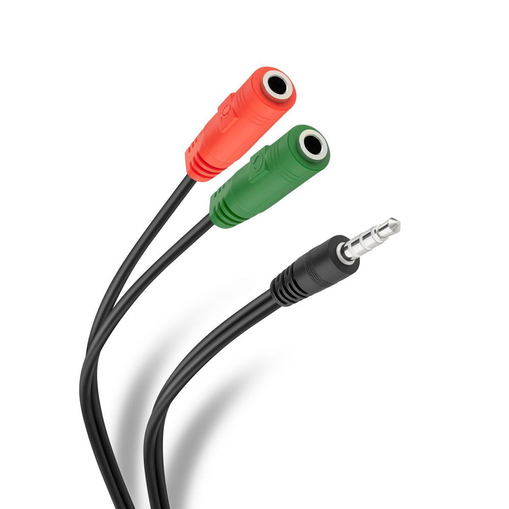 Cable auxiliar plug 3,5 mm TRRS a 2 jacks 3,5 mm de 17 cm Cable auxiliar plug 3,5 mm TRRS a 2 jacks 3,5 mm de 17 cm