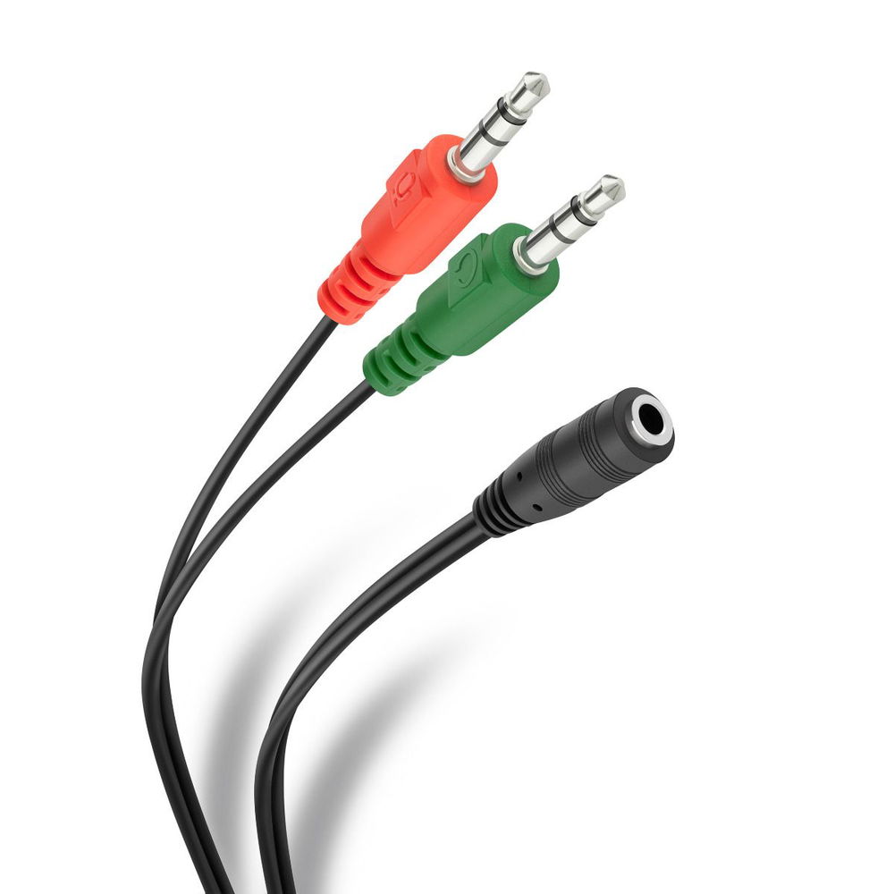 Cable auxiliar 2 plug 3,5 mm a jack 3,5 mm TRRS de 17 cm Cable auxiliar 2 plug 3,5 mm a jack 3,5 mm TRRS de 17 cm