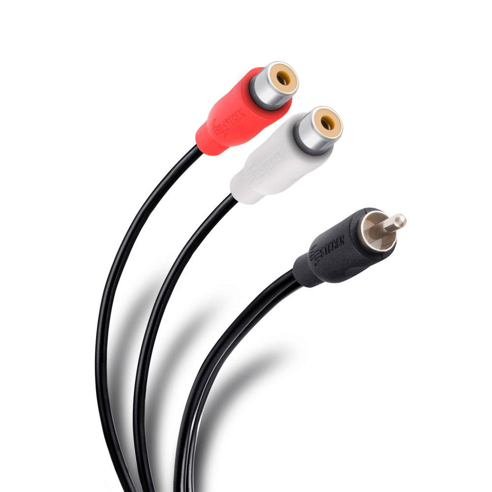 Cable RCA conector a 2 jacks, de 15 cm, ultradelgado Cable RCA conector a 2 jacks, de 15 cm, ultradelgado
