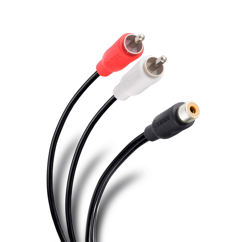 Cable RCA 2 conector a jack de 15 cm, ultradelgado Cable RCA 2 conector a jack de 15 cm, ultradelgado
