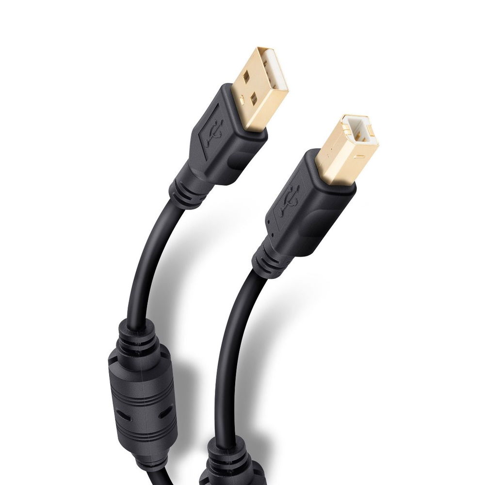Cable Elite USB a USB tipo B de 3,6 m con conectores dorados Cable Elite USB a USB tipo B de 3,6 m con conectores dorados