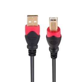 Cable Elite USB a USB tipo B de 3,6 m reforzado, con conectores dorados Cable Elite USB a USB tipo B de 3,6 m reforzado, con conectores dorados