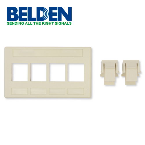 ADAPTADOR MODULAR KEYCONNECT BELDEN AX102291 3 PUERTOS COMPATIBLE CON JACKS CAT6A CAT6 CAT5E FIBRA Y COAXIAL COLOR BLANCO USO INTERIOR MATERIAL PLÁSTICO UL94V