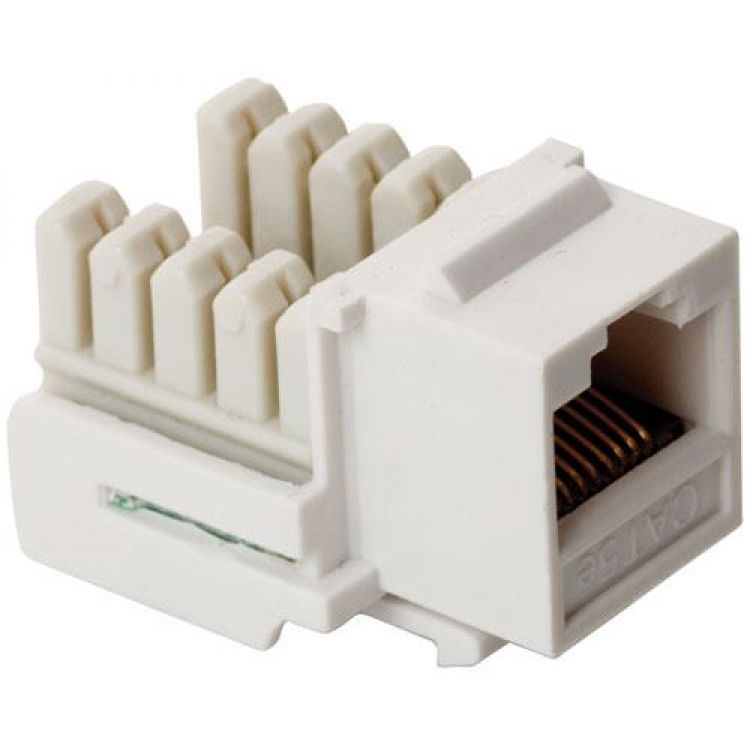 Jack RJ45 de 8 contactos a 90° CAT 5e, tipo Keystone, blanco Jack RJ45 de 8 contactos a 90° CAT 5e, tipo Keystone, blanco