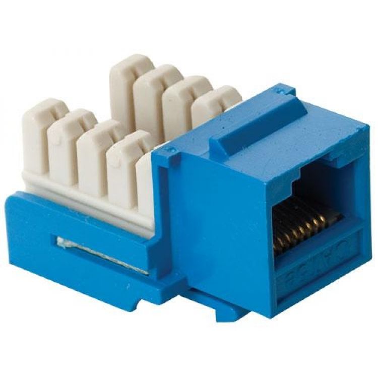 Jack RJ45 de 8 contactos a 90° CAT 5e, tipo Keystone, azul Jack RJ45 de 8 contactos a 90° CAT 5e, tipo Keystone, azul