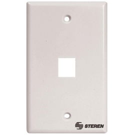 Placa para registro de 1 cavidad, para jack RJ45 CAT 5e y 6, tipo Keystone