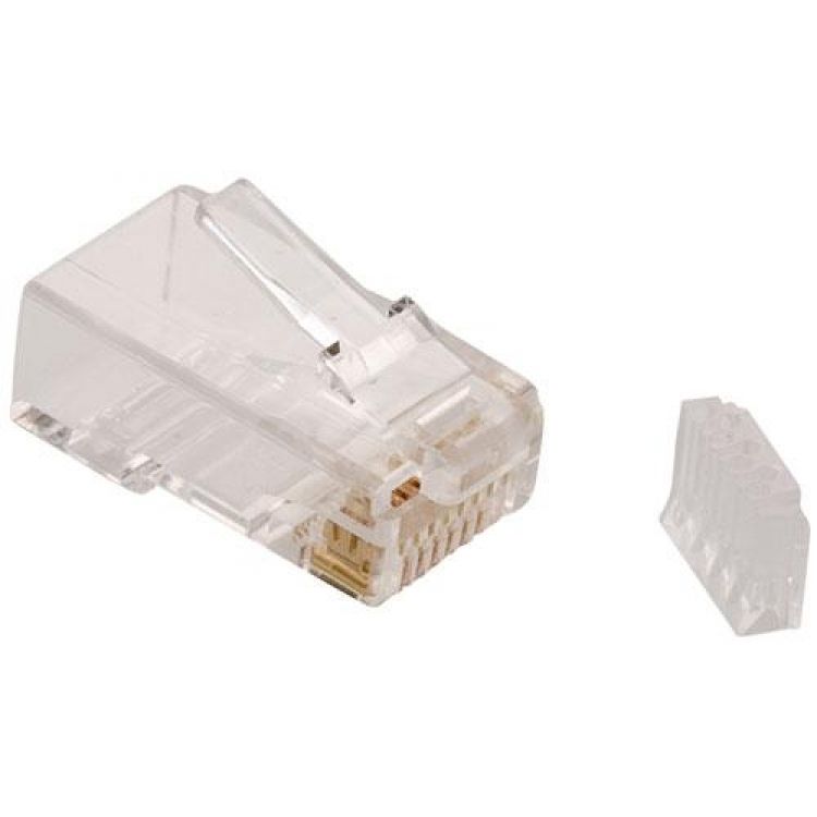 Plug RJ45 de 8 contactos CAT 6, para cable redondo. Plug RJ45 de 8 contactos CAT 6, para cable redondo.