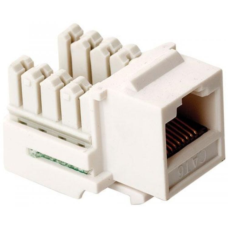 Jack RJ45 de 8 contactos a 90° CAT 6, tipo Keystone, blanco Jack RJ45 de 8 contactos a 90° CAT 6, tipo Keystone, blanco