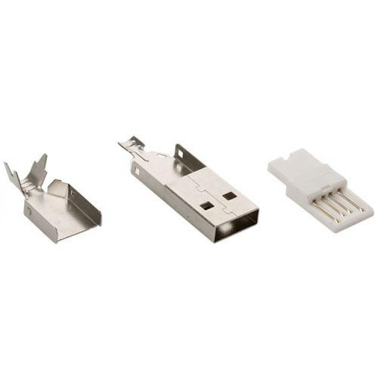 Plug USB para soldar, sin cubierta Plug USB para soldar, sin cubierta