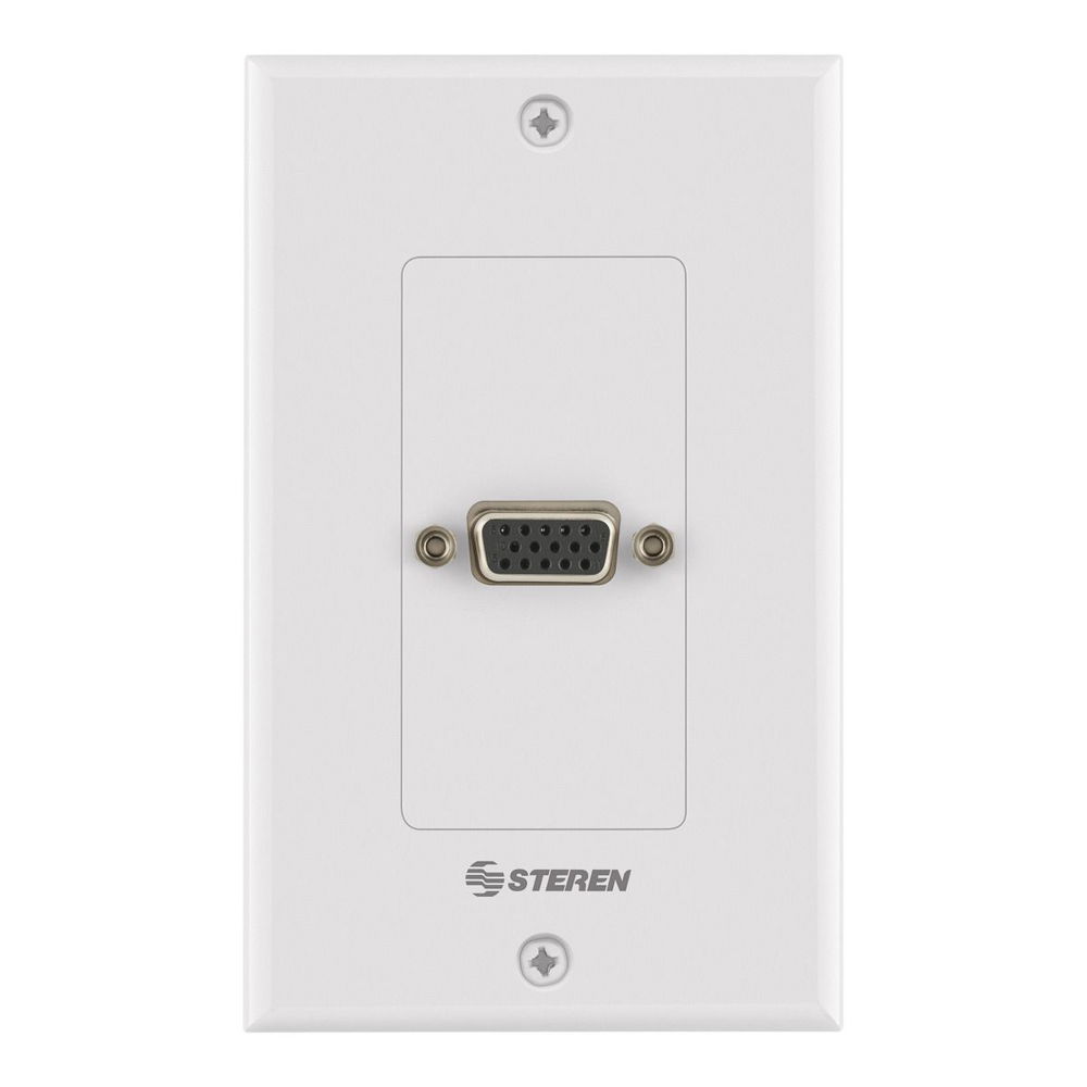 Placa de pared con cople jack a jack VGA (DB15) Placa de pared con cople jack a jack VGA (DB15)