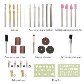 Mini taladro multiusos con 21 accesorios