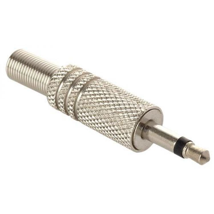 conector 3,5 mm monoaural, metálico