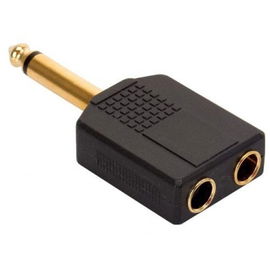Adaptador elite de conector 6,3 mm a 2 jacks 6,3 mm, monoaural
