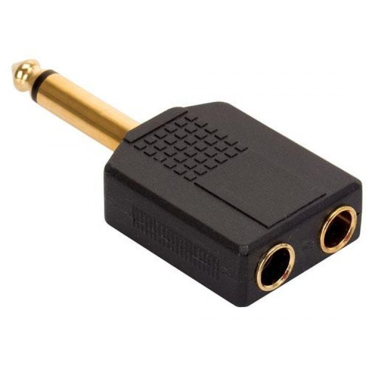 Adaptador elite de conector 6,3 mm a 2 jacks 6,3 mm, monoaural Adaptador elite de conector 6,3 mm a 2 jacks 6,3 mm, monoaural