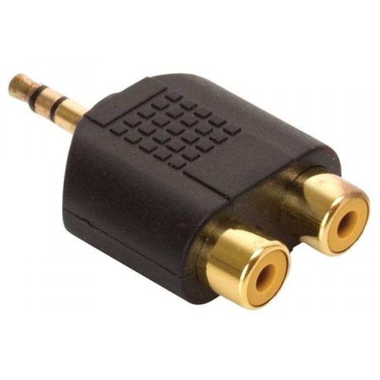 Adaptador elite de conector 3,5 mm a 2 jacks RCA, estéreo Adaptador elite de conector 3,5 mm a 2 jacks RCA, estéreo