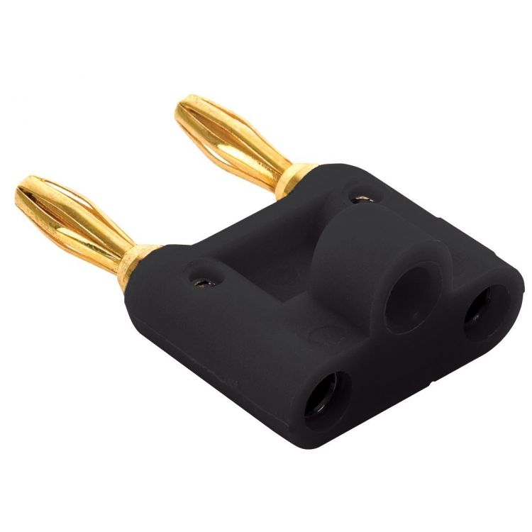 Adaptador de 2 conectors tipo banana a 2 jacks tipo banana, negro