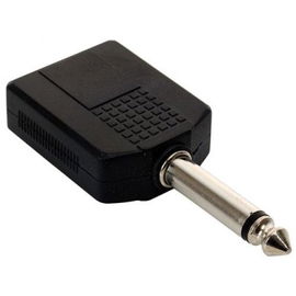 Adaptador de conector 6,3 mm a 2 jacks 6,3 mm, monoaural Adaptador de conector 6,3 mm a 2 jacks 6,3 mm, monoaural