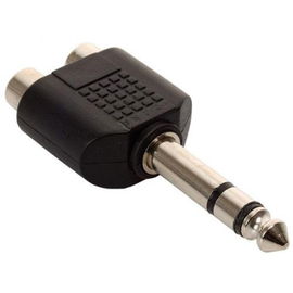 Adaptador de conector 6,3 mm a 2 jacks RCA, estéreo