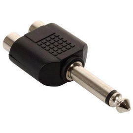 Adaptador de conector 6,3 mm a 2 jacks RCA, monoaural Adaptador de conector 6,3 mm a 2 jacks RCA, monoaural