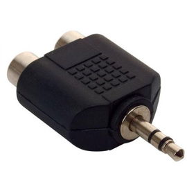 Adaptador de conector 3,5 mm a 2 jacks RCA, estéreo