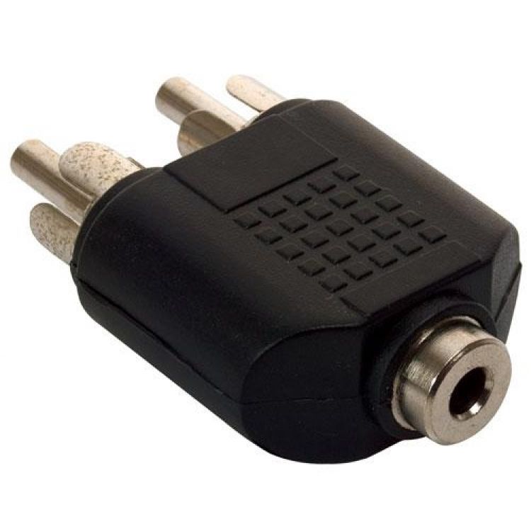 Adaptador de 2 conectors RCA a jack 3,5 mm, estéreo Adaptador de 2 conectors RCA a jack 3,5 mm, estéreo