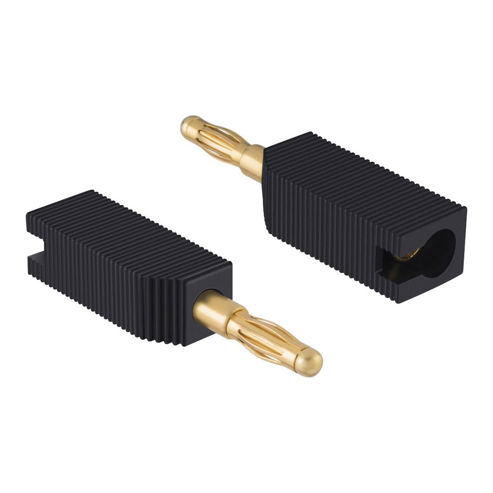 Plug banana apilable, negro Plug banana apilable, negro