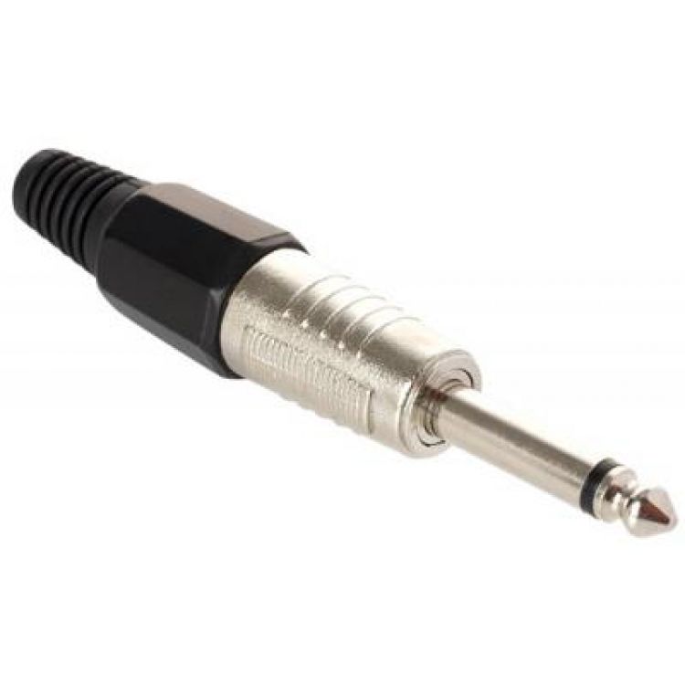 conector 6,3 mm monoaural, reforzado, negro