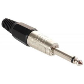 conector 6,3 mm monoaural, reforzado, negro