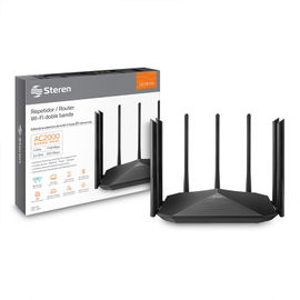 Repetidor / Router Wi-Fi*, 2,4 GHz y 5 GHz (B/G/N/A/AC), hasta 45 m de cobertura