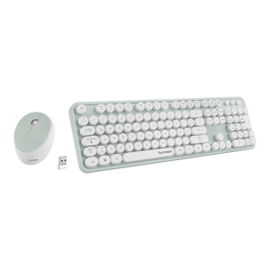 Teclado y mouse inalámbricos retro