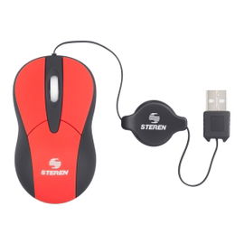 Mini mouse USB 800 DPI con cable retráctil